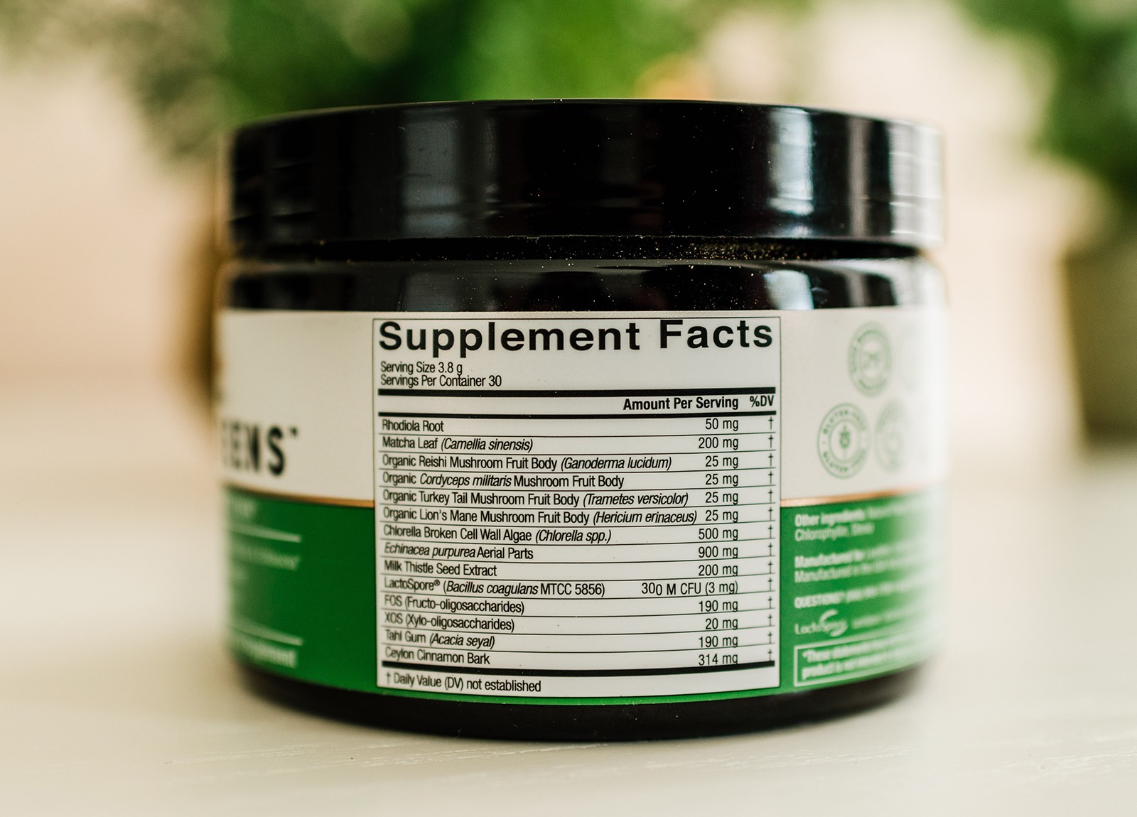 Beyond Greens Supplement Facts