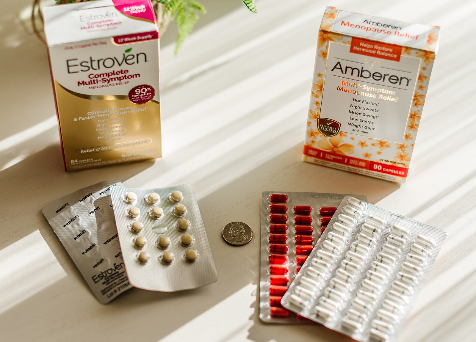 Estroven caplets and Amberen capsules