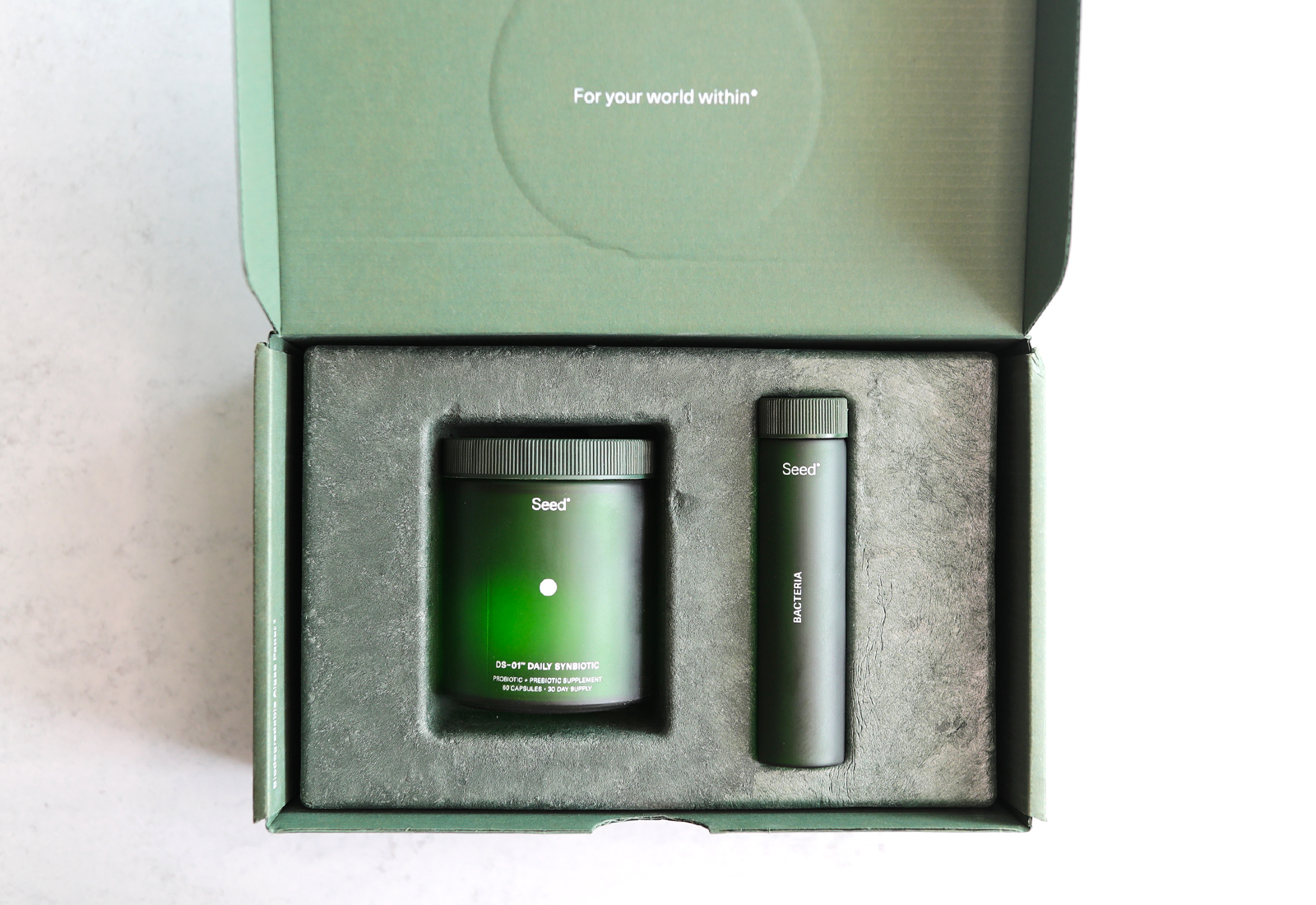 Seed welcome kit with the bottle and travel vial pack. Photo by Vlad Rappoport/WellnessVerge