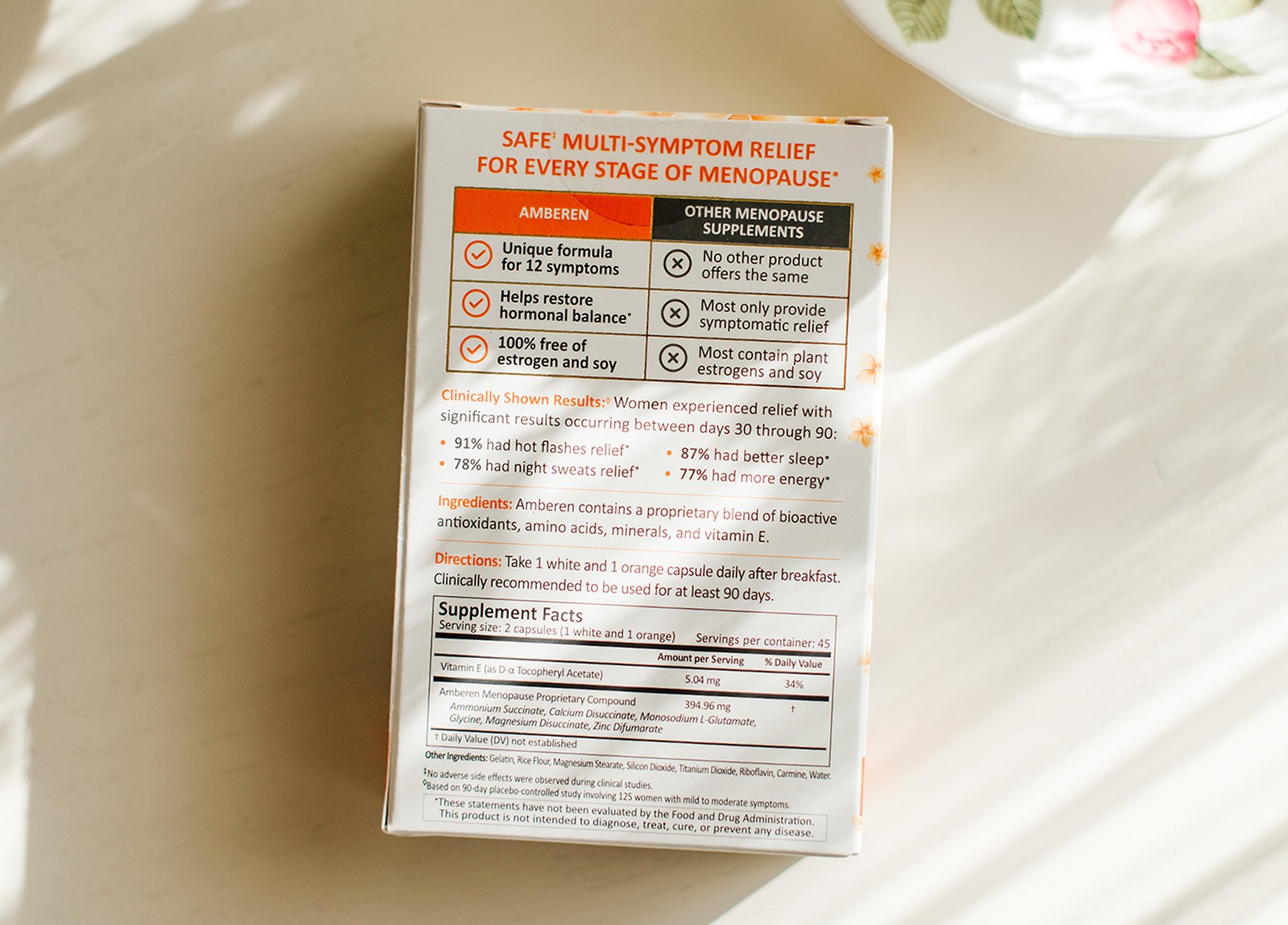 Amberen Supplement Facts