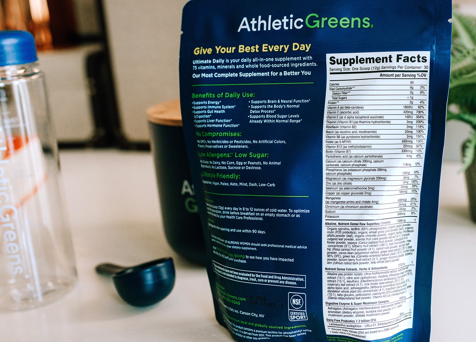 Athletic Greens Supplement Facts