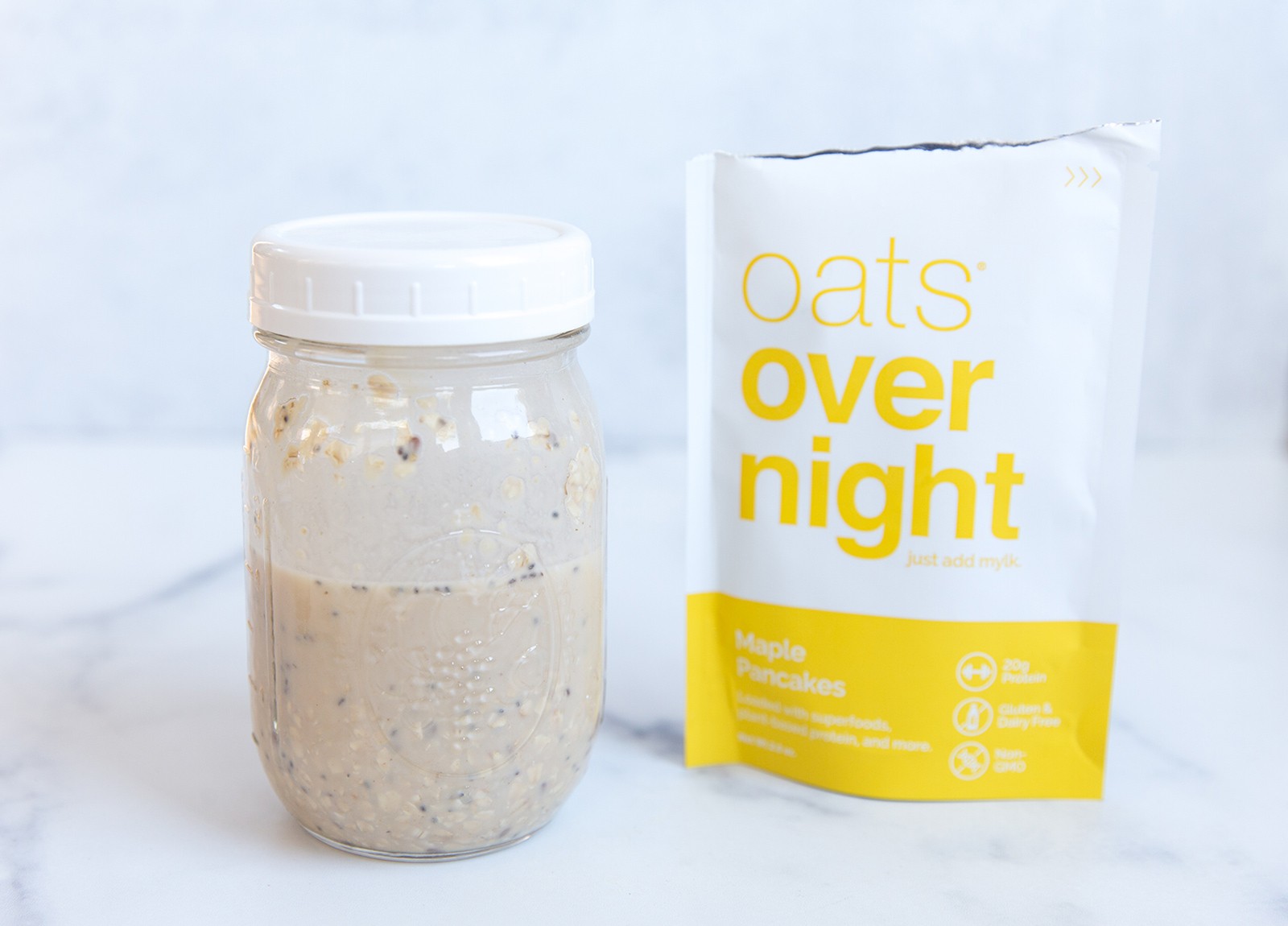 Prepared Oats Overnight in a bottle